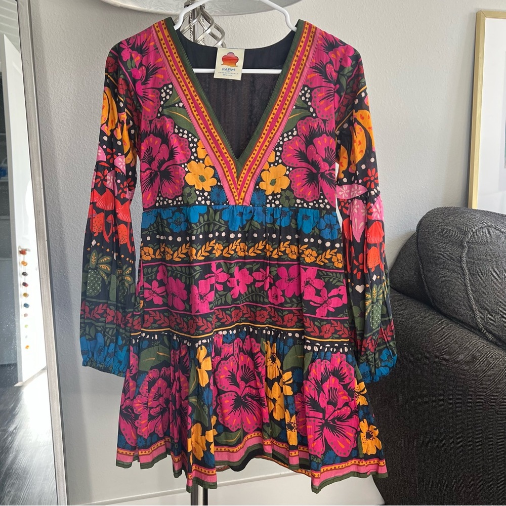 Farm Rio Anthropologie Print Floral Dress XXSP